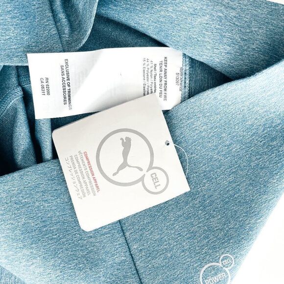 Puma Womens Leggings Cropped Power Shaped Stretch Waist Teal Heather S NWT - Picture 5 of 10